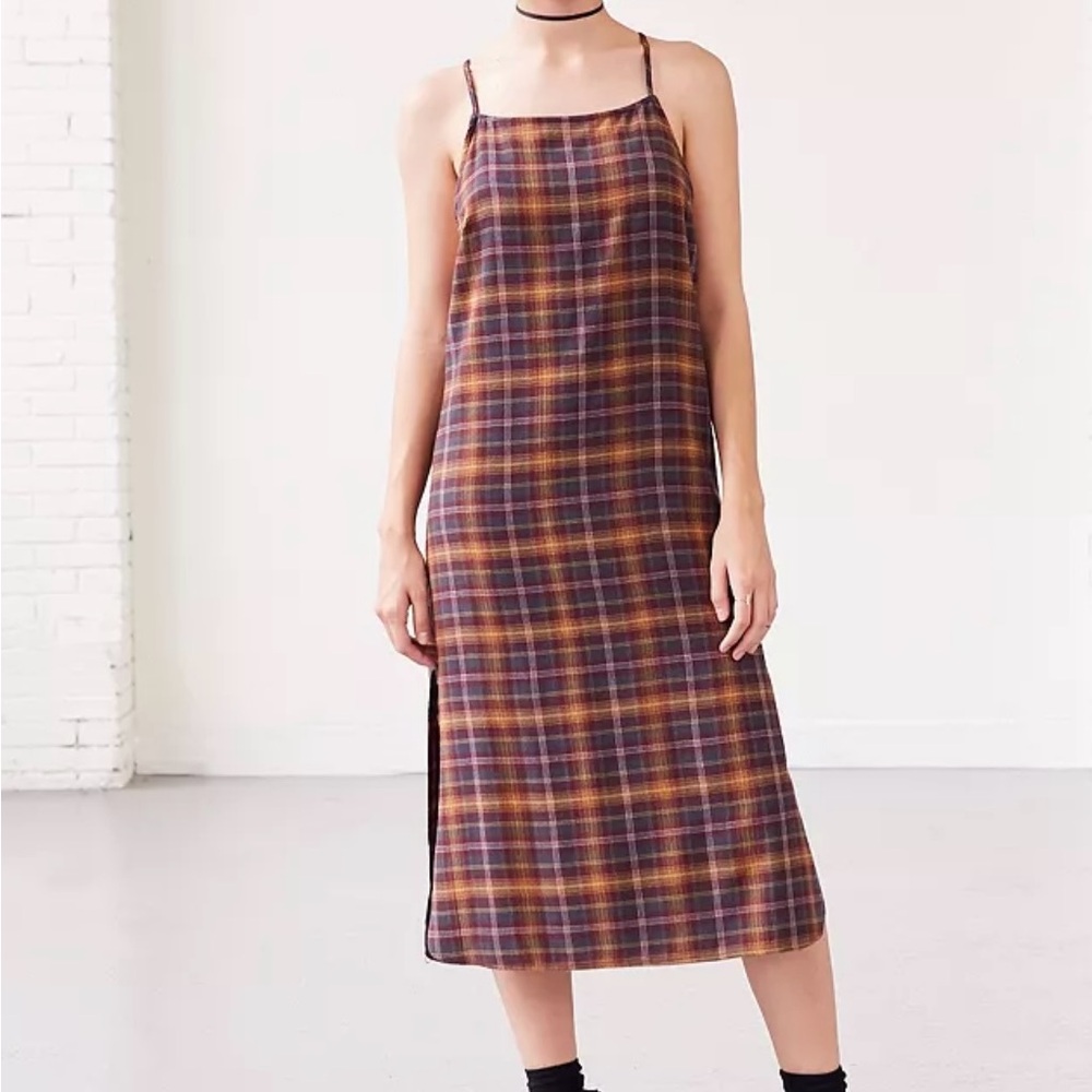 Silence + Noise Plaid Spaghetti Strap Dress